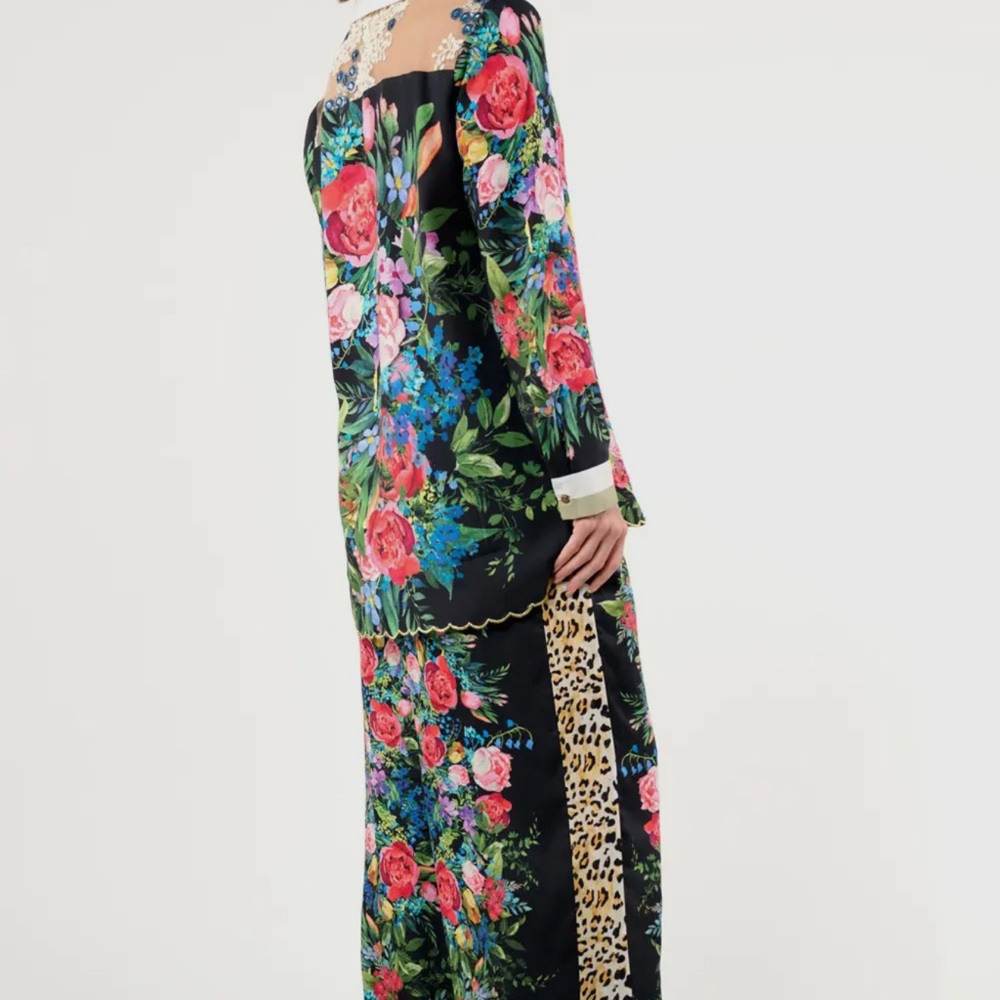 Aratta Zinnia Set- floral leopard blouse pants. Sz L ,new blouse size Medium - Picture 4 of 8
